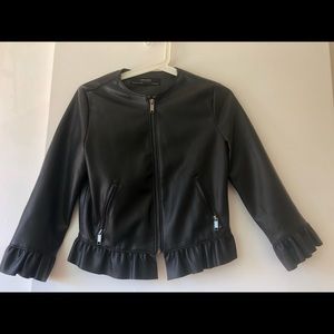 Zara Black FAUX LEATHER Jacket